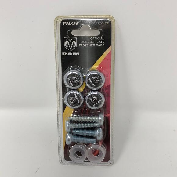 New Official Licensed Dodge Ram Logo License Plate Fastener Caps Sealed - Picture 1 of 2